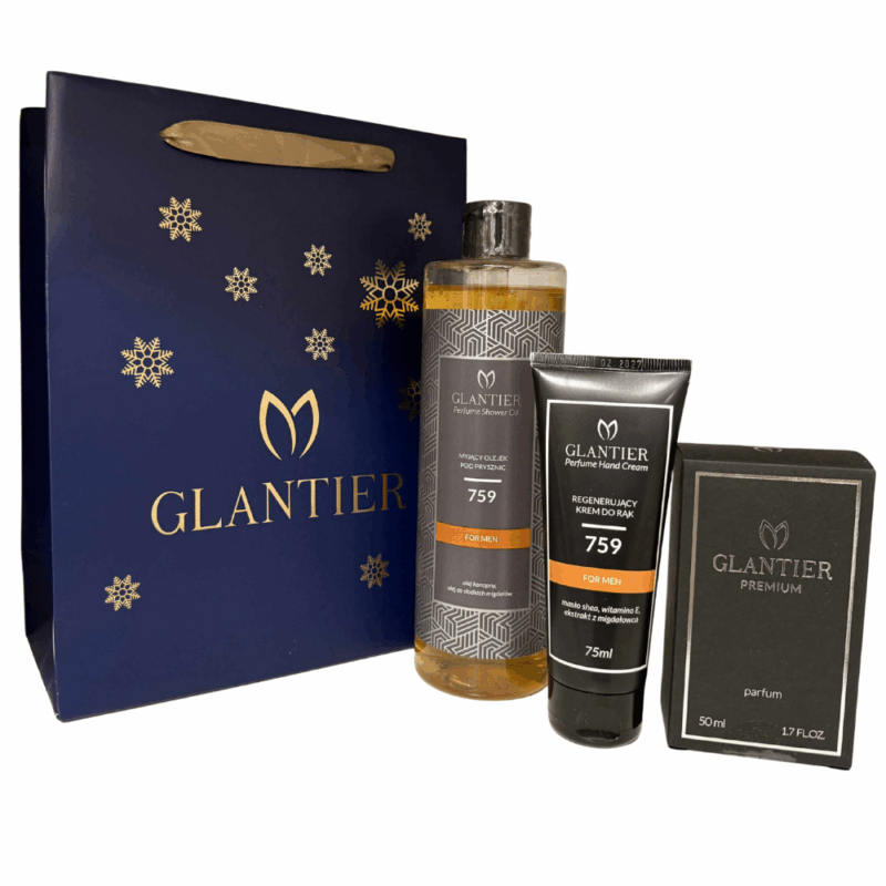 Zestaw Prezentowy 759 Perfumy Premium, Olejek do mycia ciała, Krem Do Rąk + Torba Prezentowa