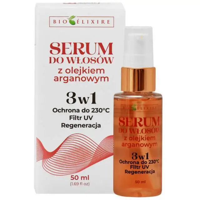 BIOELIXIRE Serum Olejek Arganowy 50ml | Nawilżenie, Ochrona, Blask Włosów