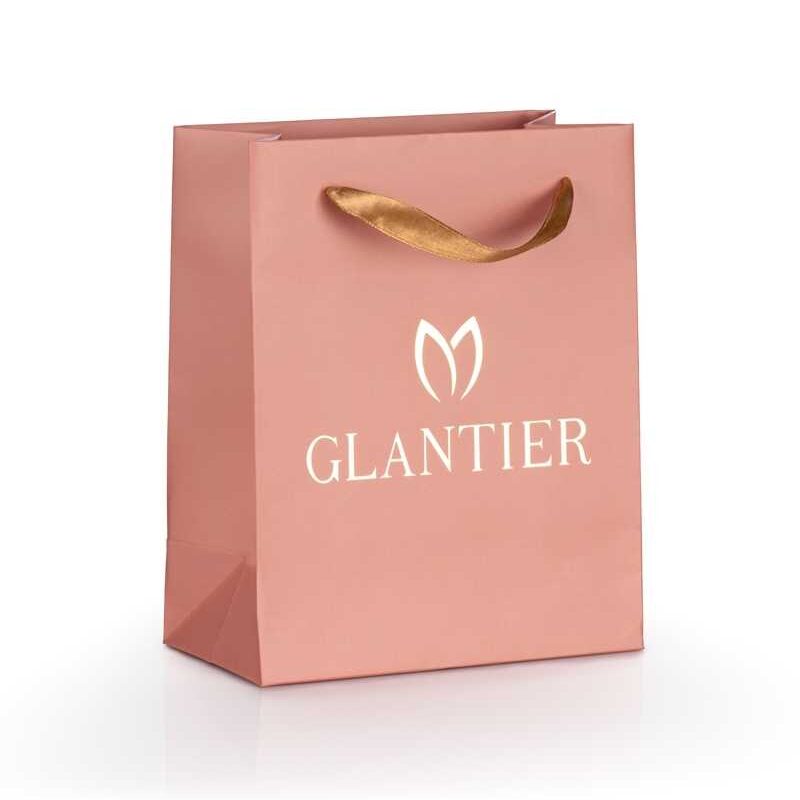Torba prezentowa różowa mała Glantier – eleganckie opakowanie na perfumy